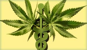 simbolo medico y marihuana 